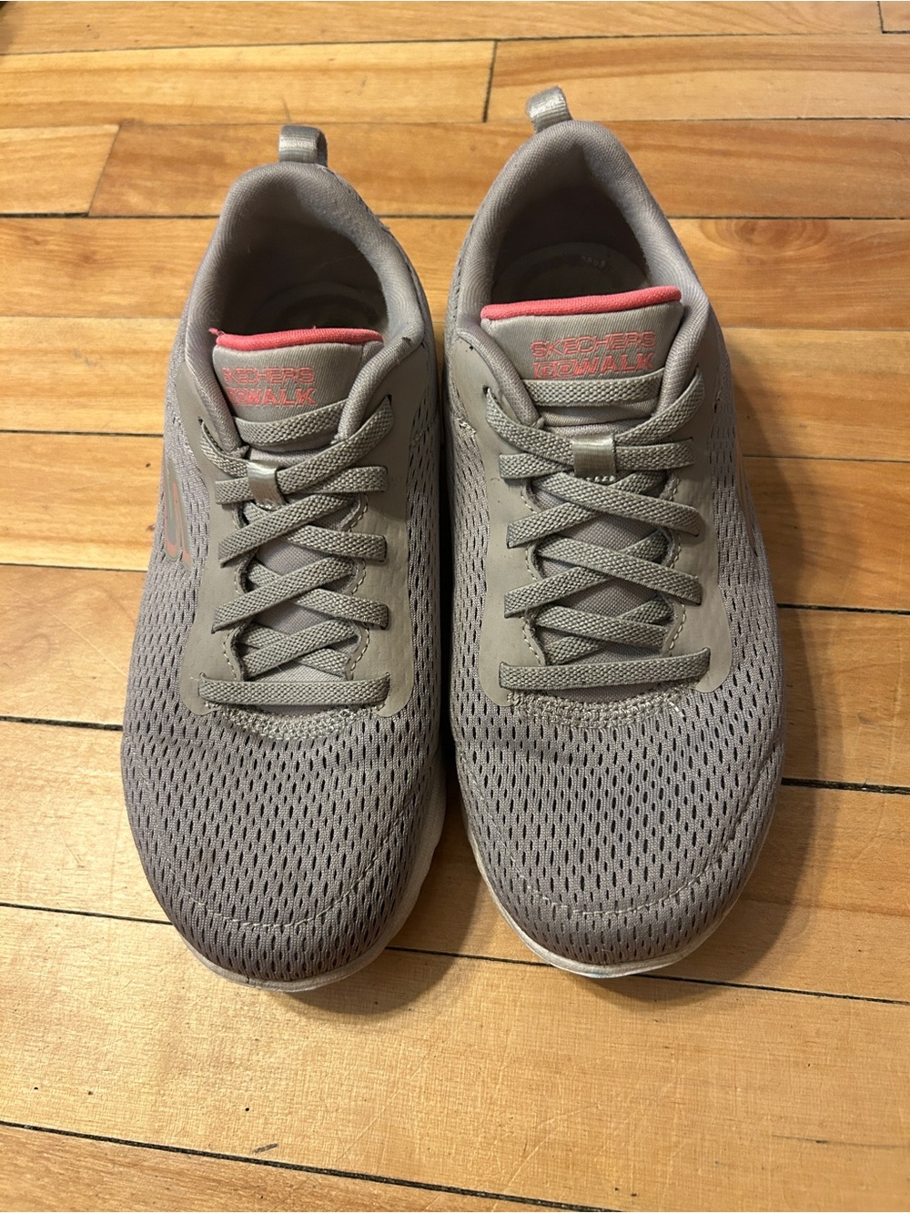 Skechers Gray women’s Athletic Walking Shoes with Pink Accent